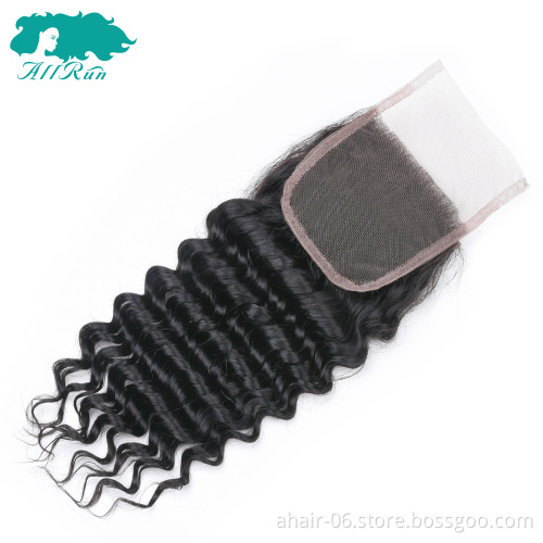 Allrun factory wholesale all types of weave brazilian hair lace closure raw remi hair bulk